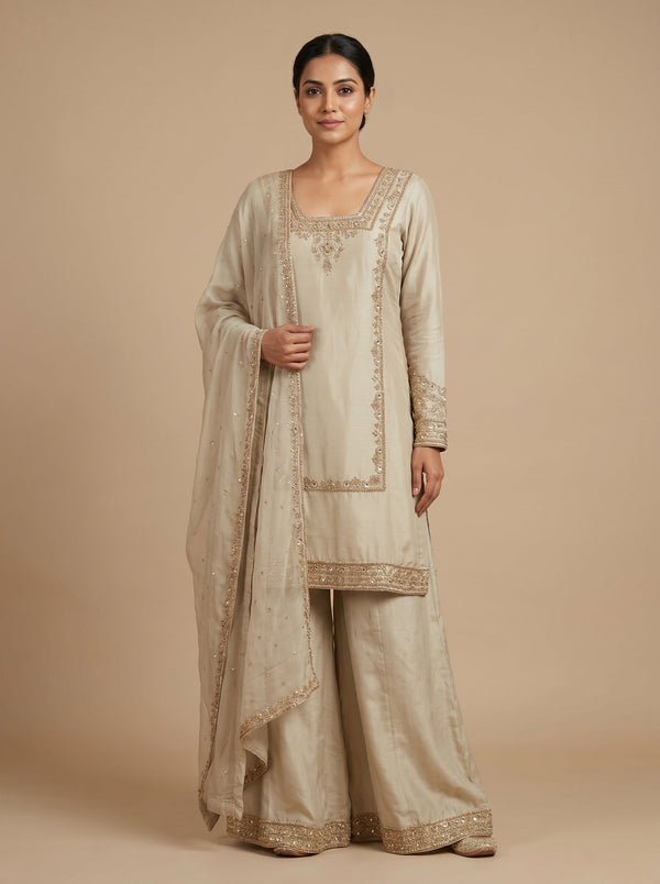 Sandstone Beige Palazzo Set