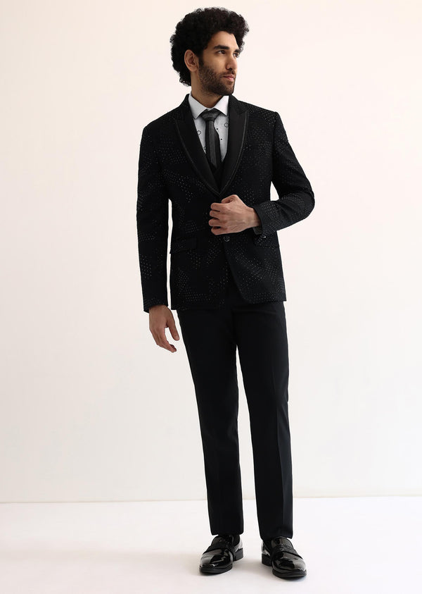 Black Embroidered Tuxedo
