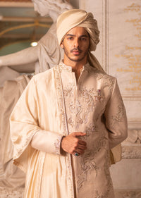 Ishaan Khatter In Our Gold Wedding Sherwani Set With Zardosi Work