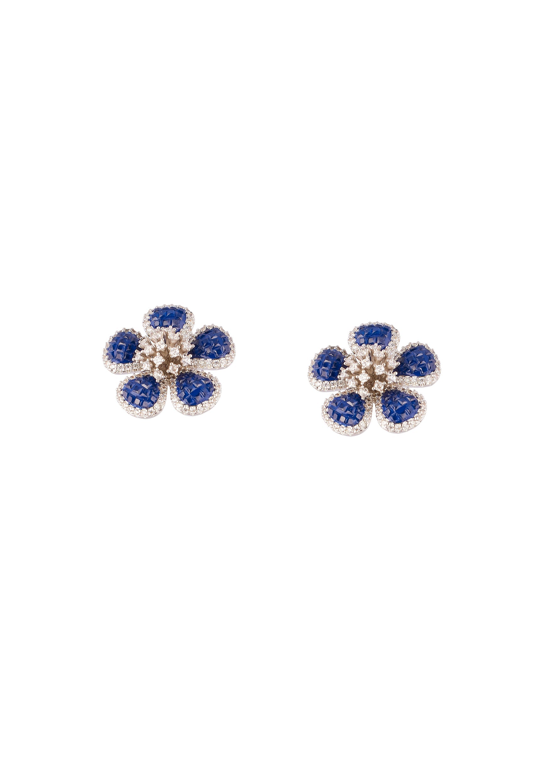 silver-finish-floral-cluster-stud-earrings-with-blue-simulated-stones-and-clear-accents-sg379403-1 df6714ba-7bf4-4742-970e-b2b22076524a