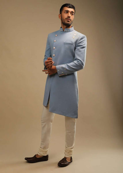 skyway blue sherwani set with zardosi -sg78578 4