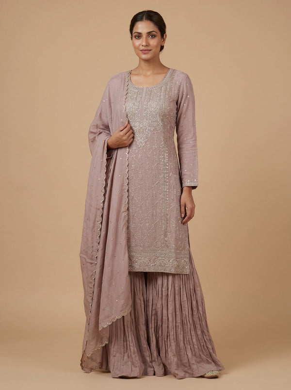 Storm Grey Sharara Set