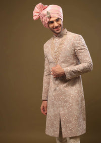 stucco beige silk sherwani set in zari-sg132295 2