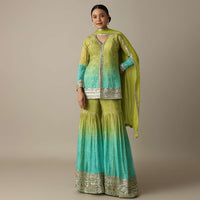 stunning mehendi green bandhani print sharara set-sg218544 1