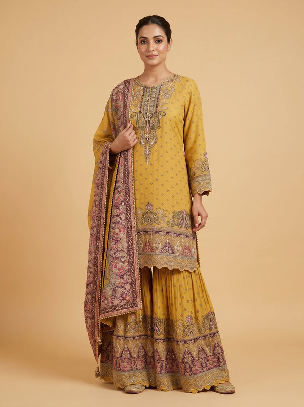 Sunbeam Glow Yellow Sharara Set