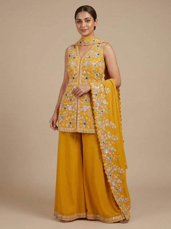 Sunbeam Yellow Dhoti Set