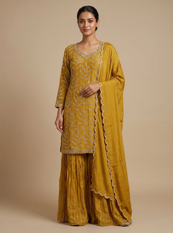 Sunflare Yellow Sharara Set