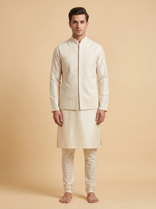 Sunlit yellow jacket kurta set