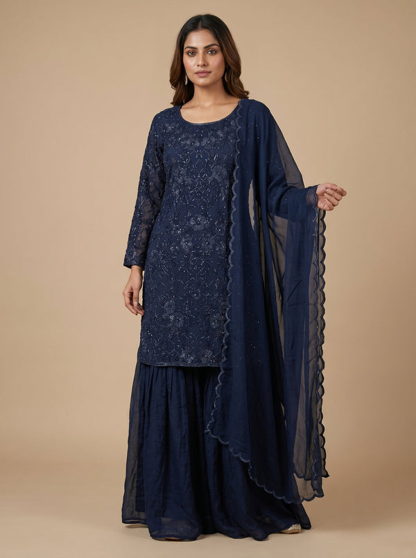 Teal Elegant Sharara