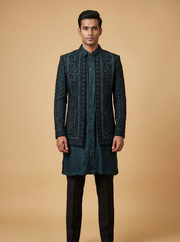 Teal Festive Jodhpuri Suit
