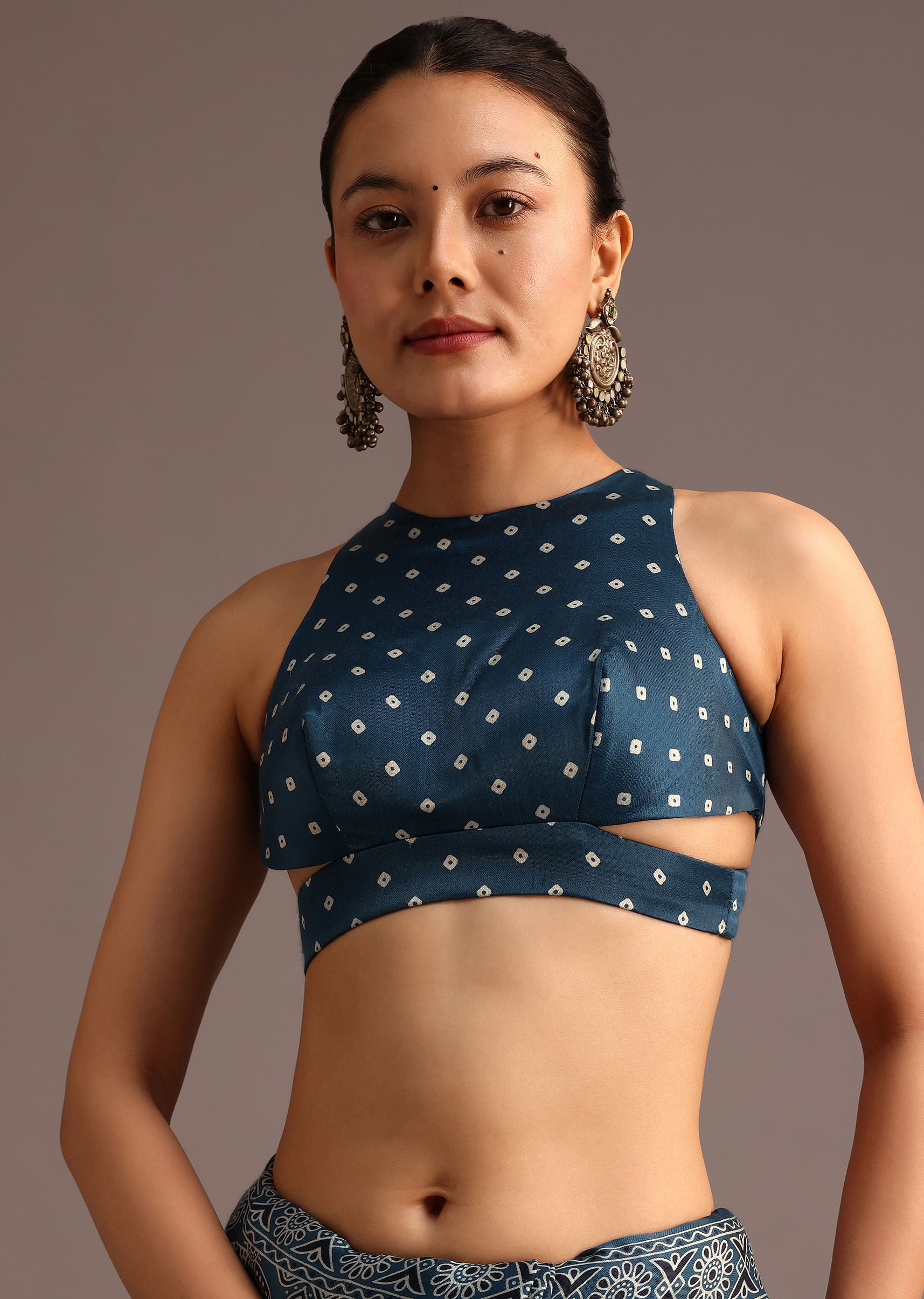 teal-satin-ajrakh-print-saree-with-mirror-embellished-border-and-pallu-sg257826 1