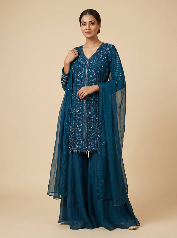 Teal Tide Palazzo Set