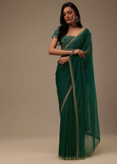 teal green plain organza-sg113726 8