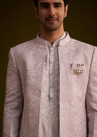 this wisteria purple ensemble features a long openstyle sher-sg264239 3