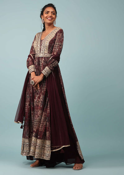 tibetan red chinon palazzo suit-sg136855 2