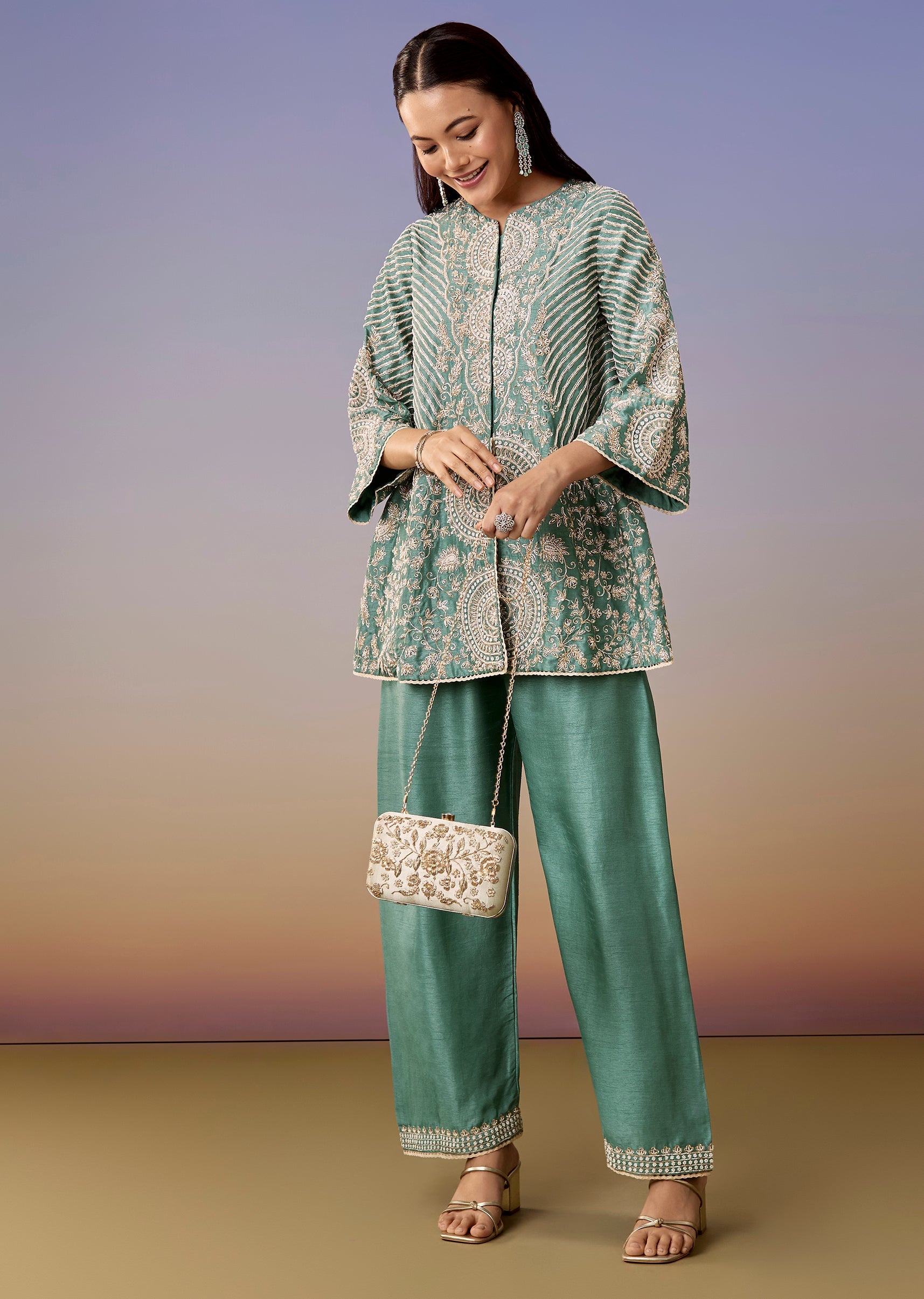 turquoise-a-line-top-and-pant-co-ord-sg383602-1 6635635a-4e95-41a4-87be-4fb2a005fe62