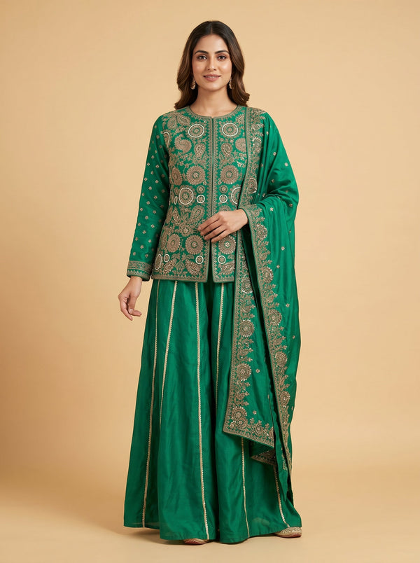 Verdant Green Palazzo Set