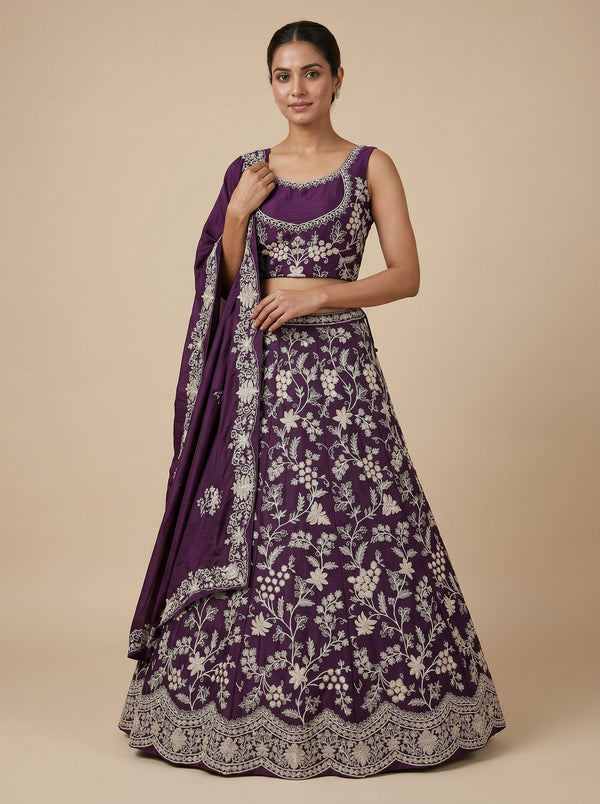 Vintage Wine Elegance Lehenga