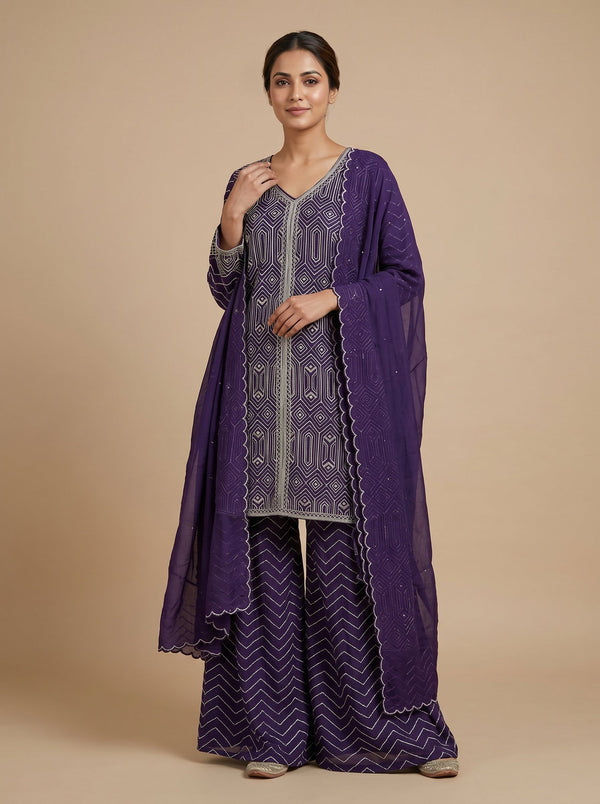 Violet Crown Sharara Set