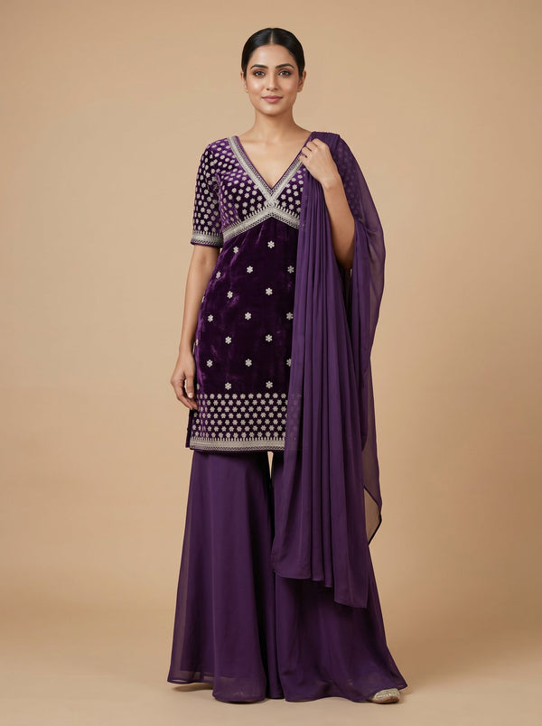Violet Purple Cape Set