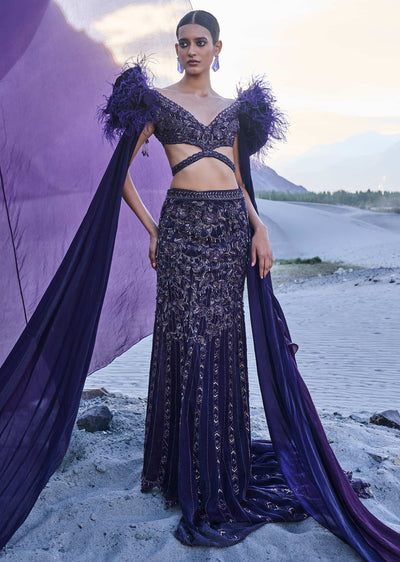 violet embroidered fish cut lehenga set-sg251796 4 64335bc9-e670-4187-930c-6cc9a72c9c69