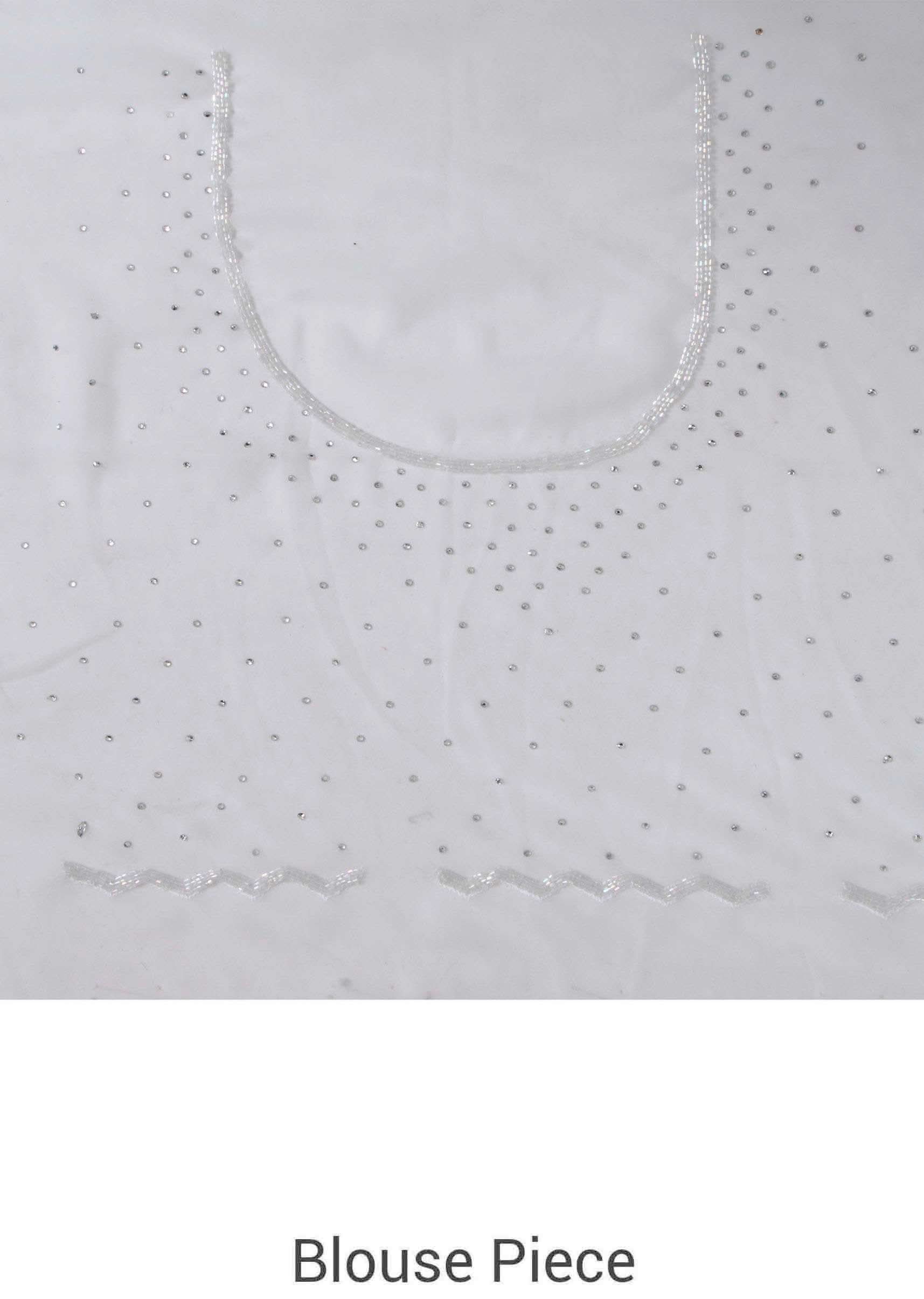White saree with kundan and kardana adorn border only on Kalki - KALKI Fashion India