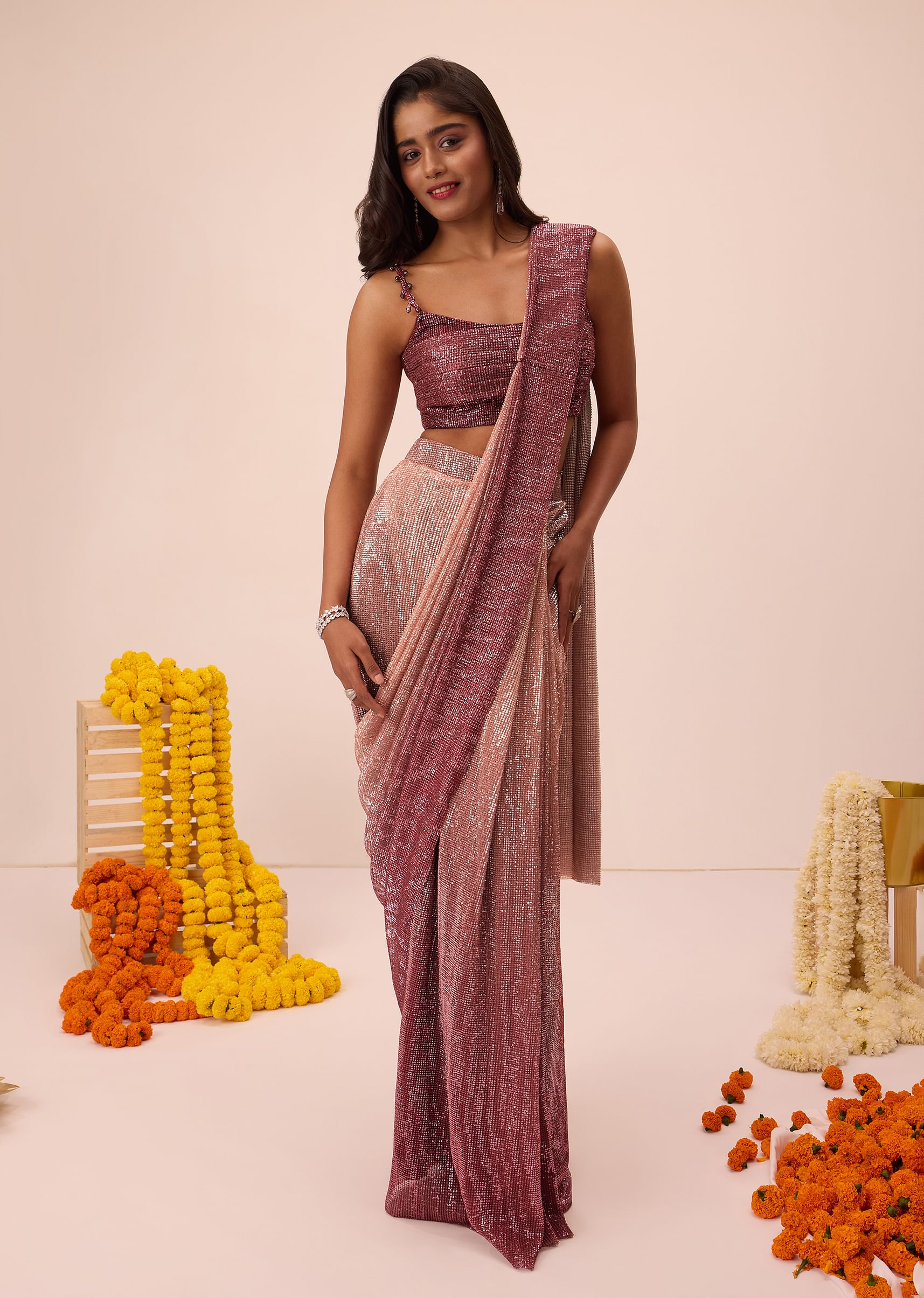 wine-ombre-sequin-pleated-saree-with-cowl-blouse-sg305950-1