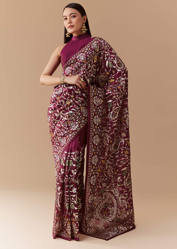 wine-tissue-organza-embroidered-saree-with-unstitched-blouse-sg346404-1