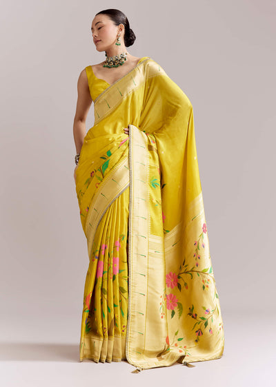yellow-dola-silk-woven-muniya-paithani-saree-with-zari-border-sg352308-1