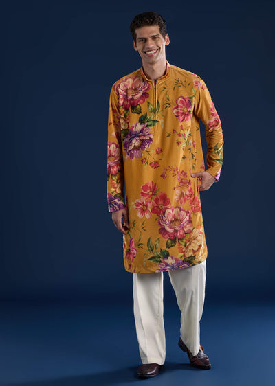 yellow-floral-print-mens-kurta-and-pant-set-sg332508-1