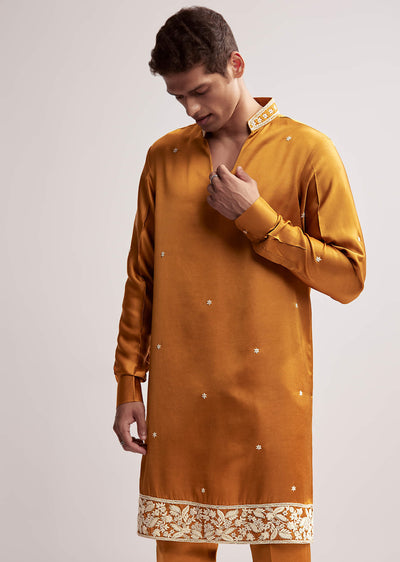yellow-satin-blend-kurta-set-for-men-with-hand-embroidered-buttis-sg342271-1