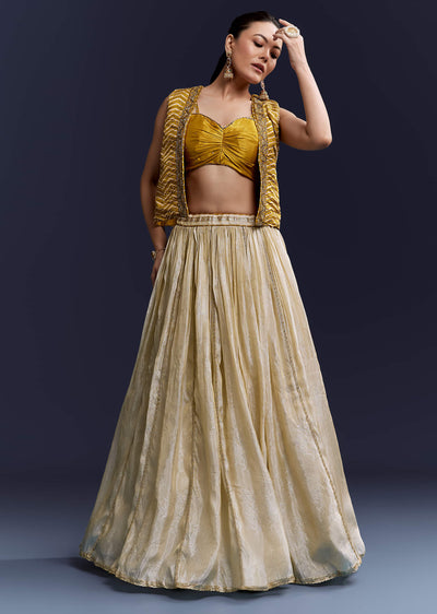 yellow-satin-festive-lehenga-with-hand-dyed-chevron-print-jacket-sg353881-1