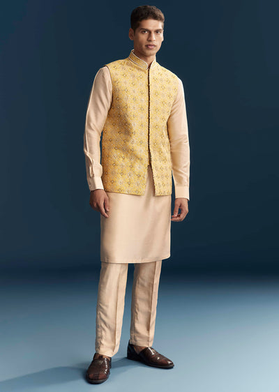 yellow-silk-kurta-jacket-set-for-men-with-heavy-hand-embroidery-sg332892-1