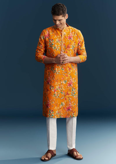 yellow-silk-kurta-set-for-men-with-multicolour-floral-print-sg345402-1