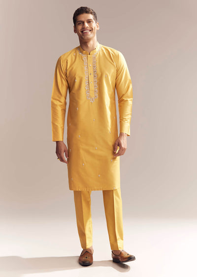 yellow-silk-kurta-set-for-men-with-zardosi-and-aari-work-sg326112-2